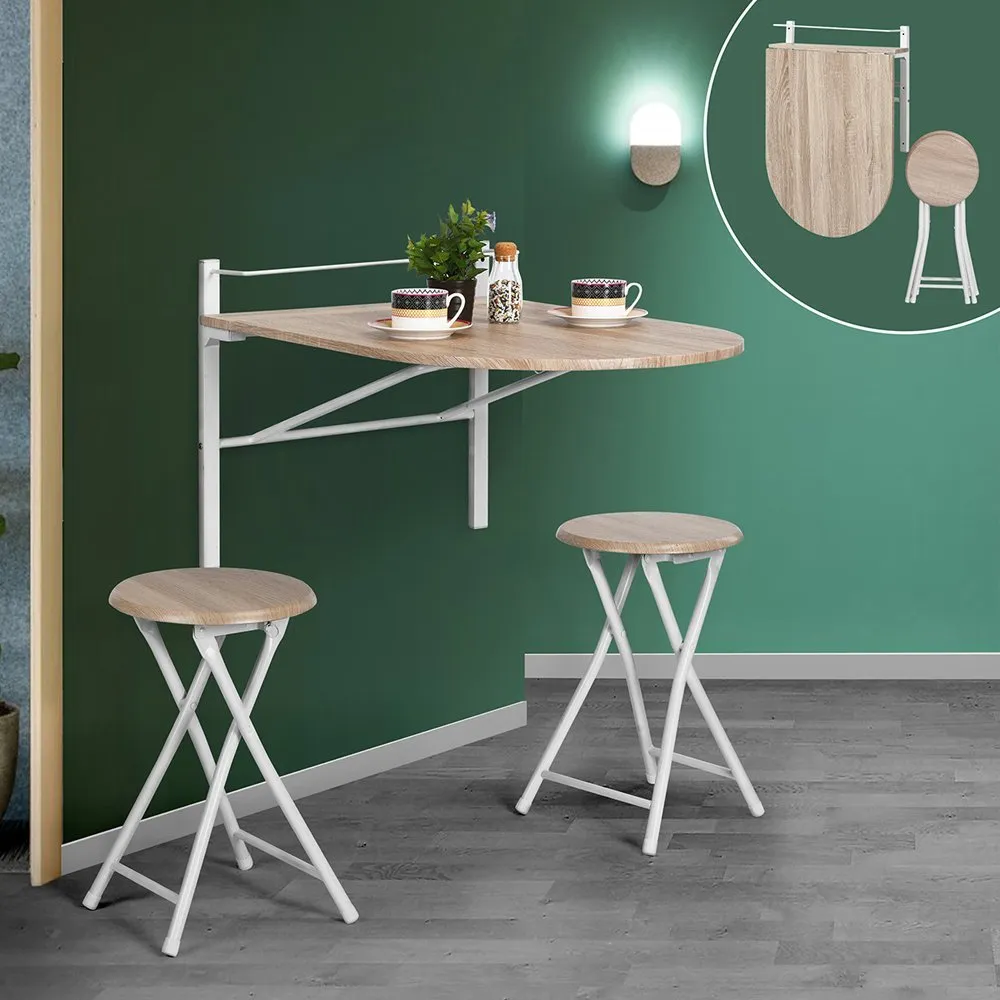 wall-mounted-table and chairs
